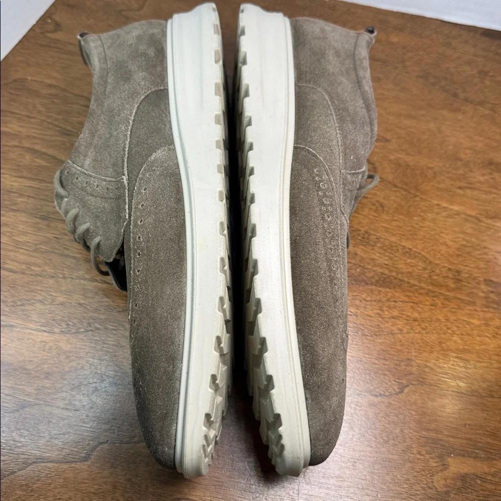 Ecco Mens Hybrid Wingtip Tie Suede Oxford Shoes Sneakers, Grey Brown, sz 43 / 9